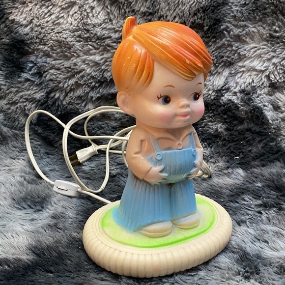 Vintage Sanitoy blow mold Boy in Blue Ovetalls - Picture 3 of 17